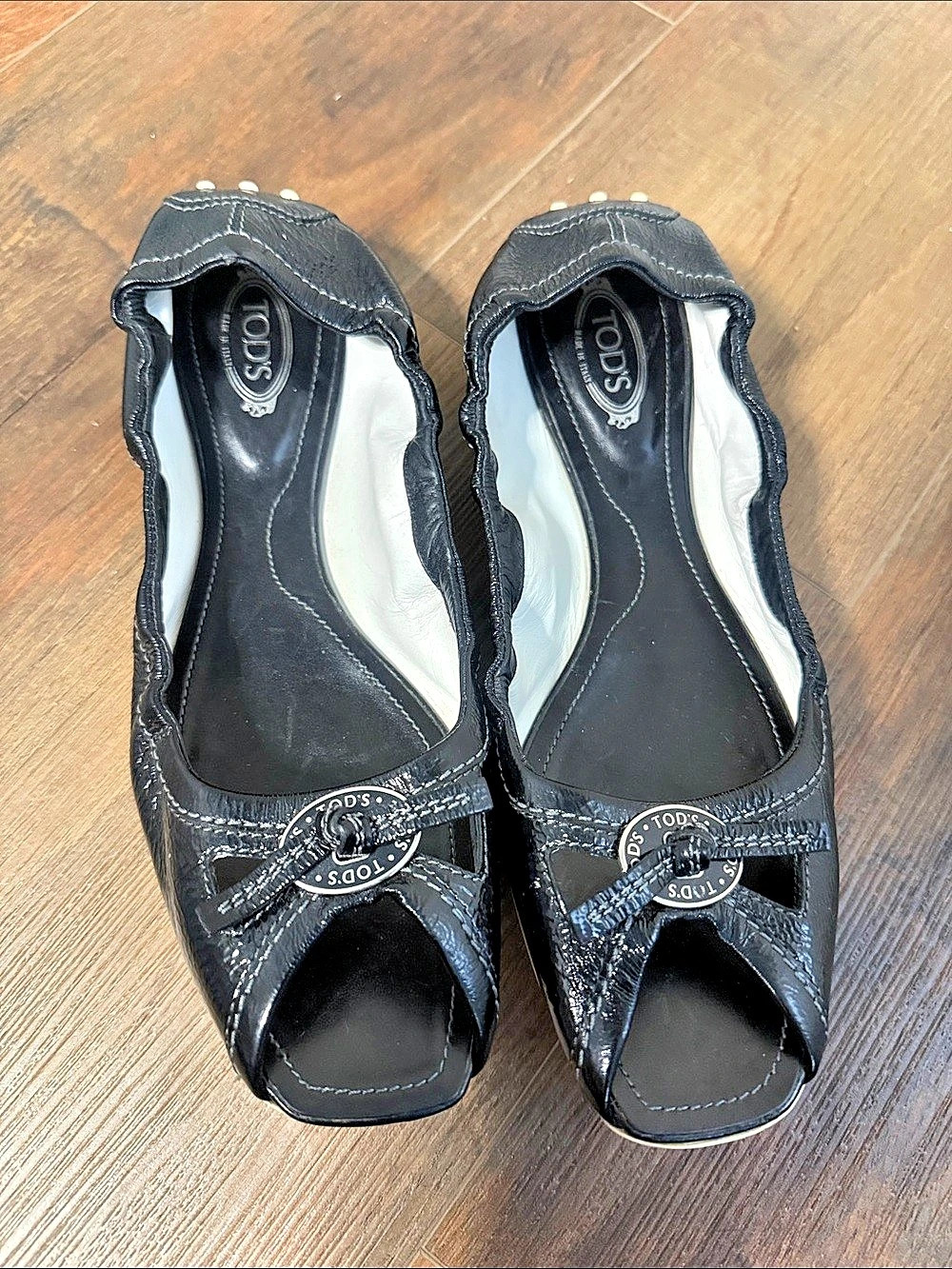 Tod's Black Buckle Ballet Flats